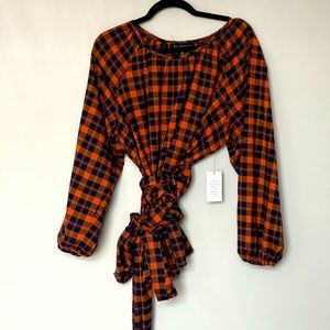 Wrap Waist Flannel Shirt